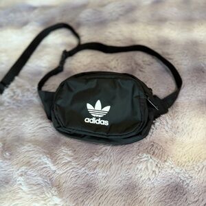 Adidas Black Belt Bag with White Logo